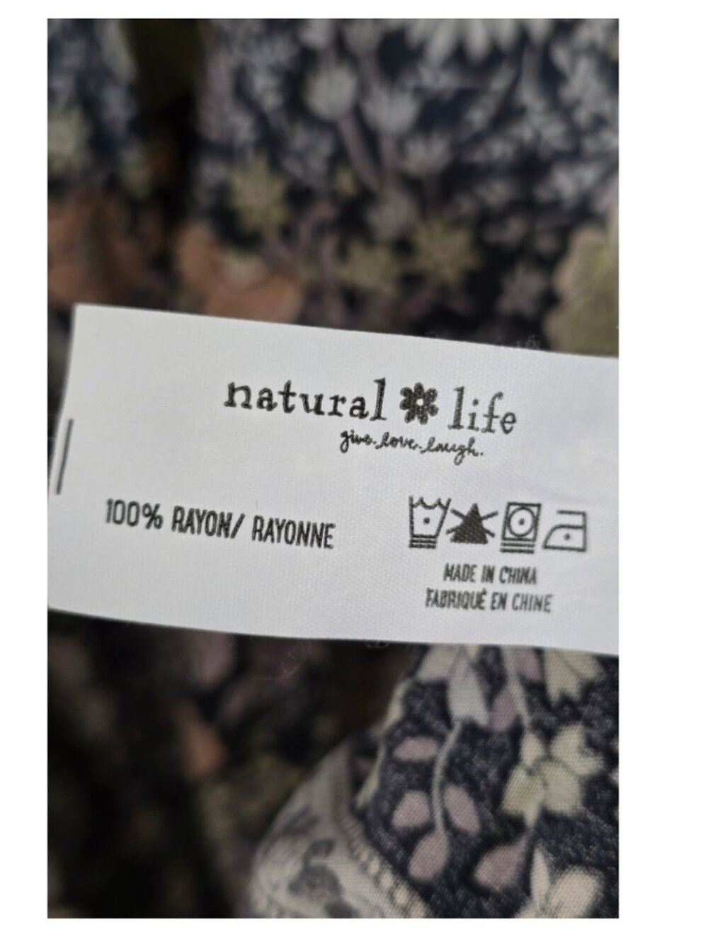 Natural Life Rebecca Floral Midi Dress Blue Sze XL Cottagecore 100% Rayon Modest - Picture 7 of 7